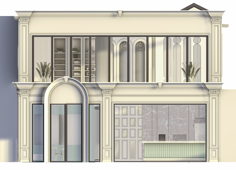 Poliüretan Dekorasyon ile Tokat Şık Mağaza Dış Cephe Söve Tasarımı