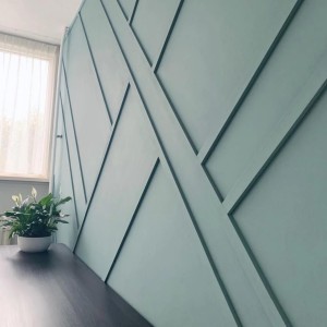 P851350 Asimetrik Çizgili Adaçayı Yeşili Duvar Çıtası