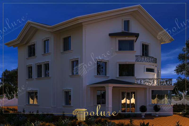 Üç Katlı Lüks Villa Dış Cephe Kaplama ve Söve Tasarımları