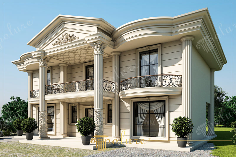 Lüks Villa Dış Cephe Kaplama ve Sütun Modelleri