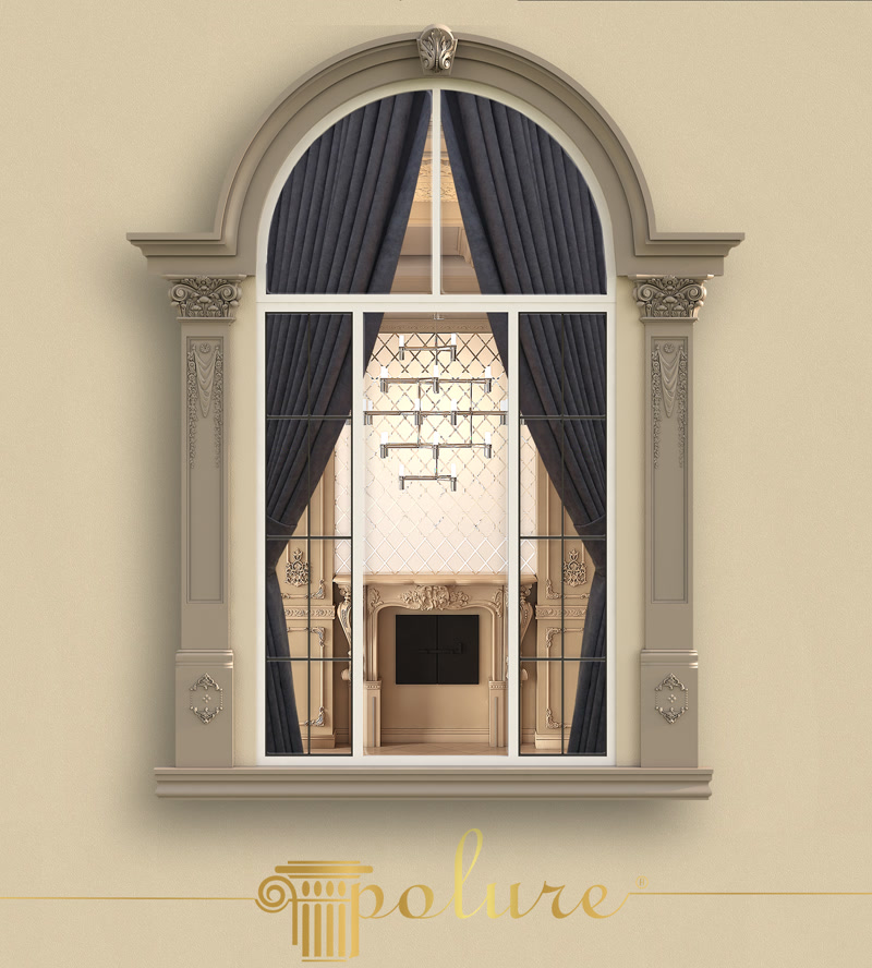 Kemerli Dış Cephe Pencere Sövesi ve Pilaster Sütun Dekorasyonu