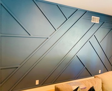 Geometrik Asimetrik Mavi Salon Duvarı