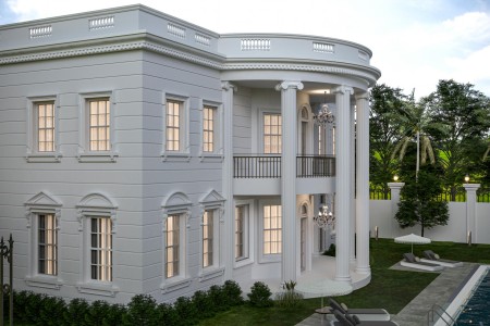Klasik Lüks Villa Dış Cephe Sütun ve Söve Tasarımları