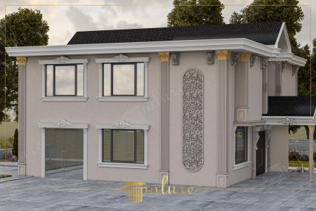 Villa Cephelerinde Poliüretan Taç, Payanda ve Pilaster Sütun Uygulamaları