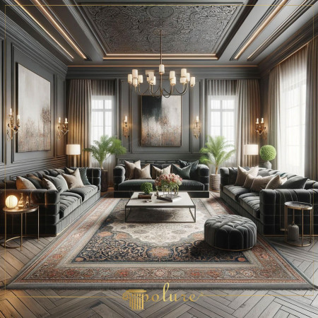 Antrasit Duvar ve Tavan Panellemeleri ile Salon Şıklığı