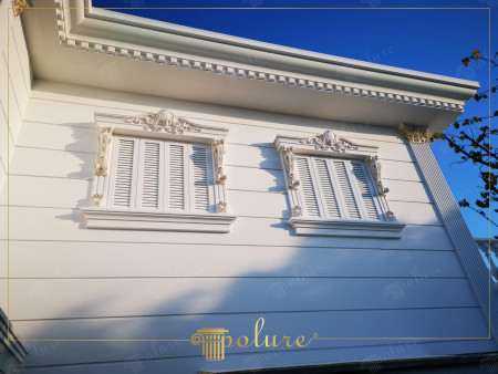 Klasik Villa Cephesinde Poliüretan Panel ve Pencere Sövesi Tasarımı