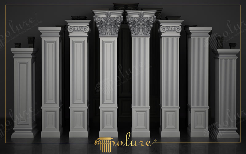 Gri Astarlı İşlemeli Poliüretan Pilaster Sütun Koleksiyonu