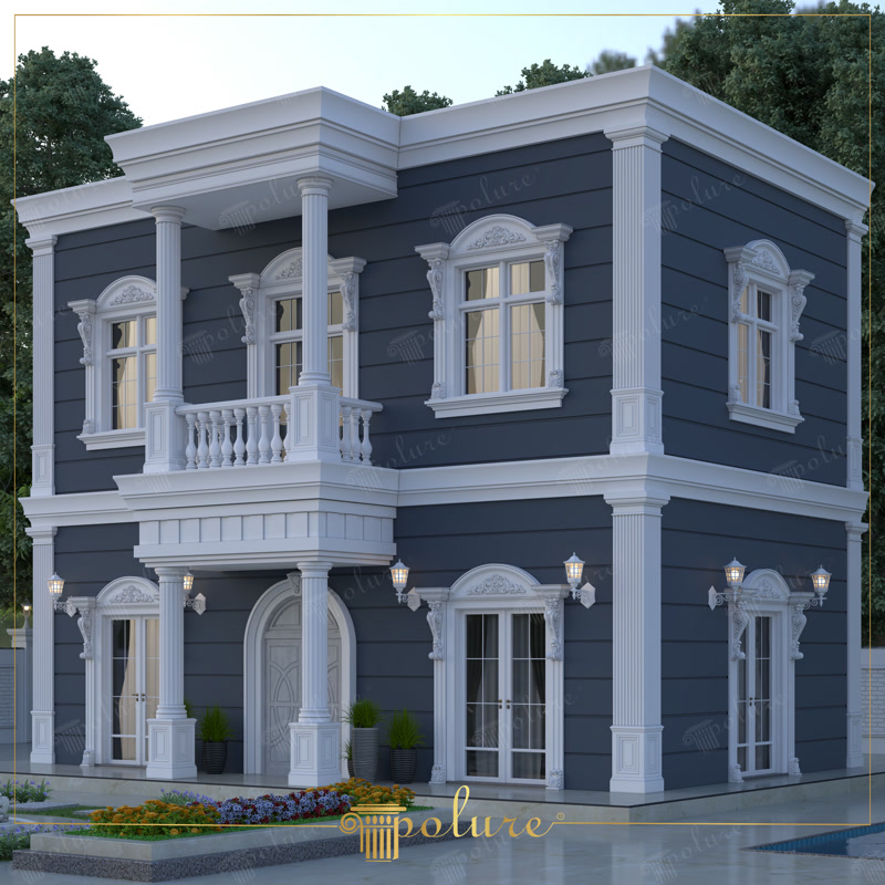 Antrasit Cephelerde Beyaz Söve ve Pilaster Sütunlar