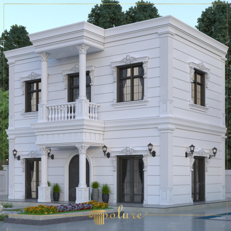 Neoklasik İki Katlı Villa Dış Cephe Söve ve Sütun Modelleri