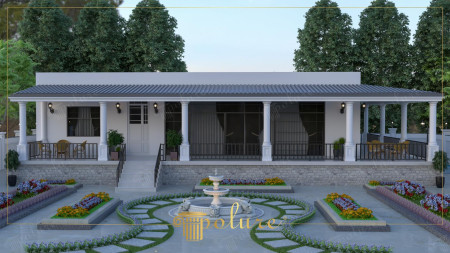 Tek Katlı Modern Villa Veranda Dekorasyonu