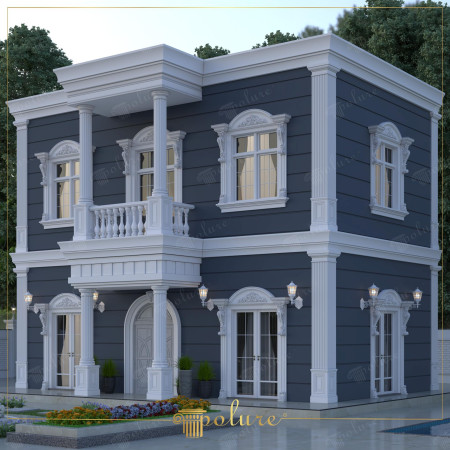 Antrasit Cephelerde Beyaz Söve ve Pilaster Sütunlar