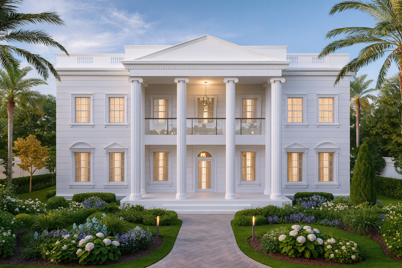 Lüks Villa İçin Dış Cephe Sütun, Söve ve Korkuluk Modelleri