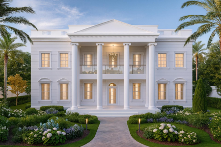 Lüks Villa İçin Dış Cephe Sütun, Söve ve Korkuluk Modelleri