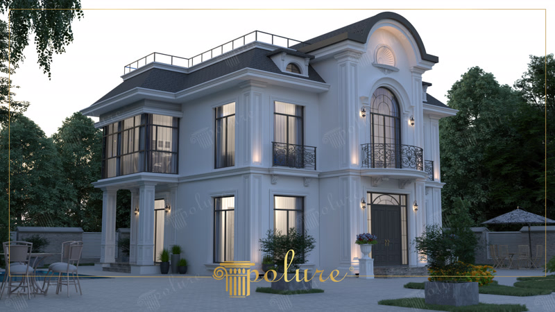 Neoklasik Beyaz Villa Poliüretan Panel ve Taç Tasarımları