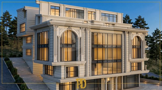 Çok Katlı Villa Söve ve Pilaster Sütun Dış Cephe Modelleri