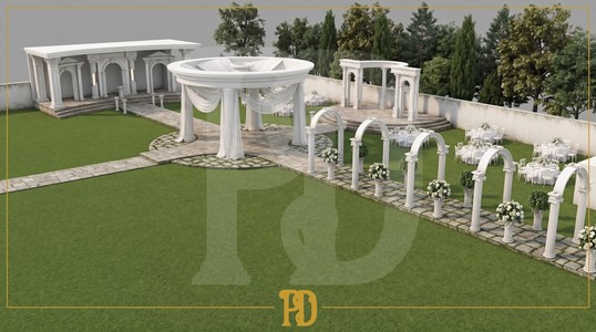 Açık Hava Düğün Salonunda Sütun ve Kemer Tasarımları