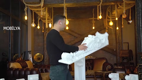 Büyük dekoratif payandanın derinliği ve yan biçimi sergileniyor