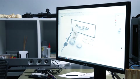 Üç boyutlu süsleme taslağı, bilgisayar ekranında perspektif açıyla inceleniyor