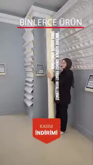 Duvar köşesinde farklı kesitlere sahip dekoratif çıtalar gösteriliyor