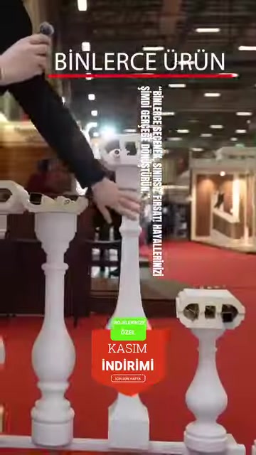 Beyaz dekoratif küpeşte ve korkuluk elemanı yakından tanıtılıyor