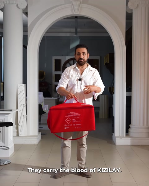 Kızılay'ın kan taşıma çantası kırmızı renkte gösteriliyor