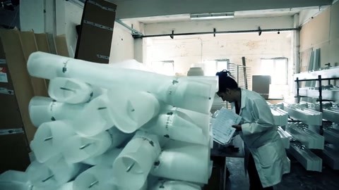 Usta, üst üste duran kıvrımlı süsleme parçalarının yanında çalışıyor.