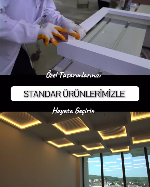 Eldivenli usta dikdörtgen armatür çerçevesinin köşe birleşimini düzenliyor