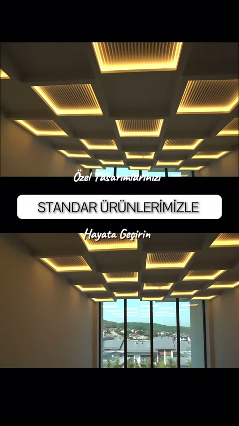 Sıcak ışık yayan tavan modülleri farklı boyutlarıyla öne çıkıyor
