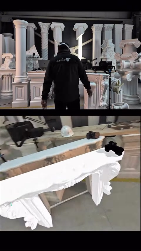 Sanal şömine gerçek dekoratif şöminenin önüne hizalanıyor.