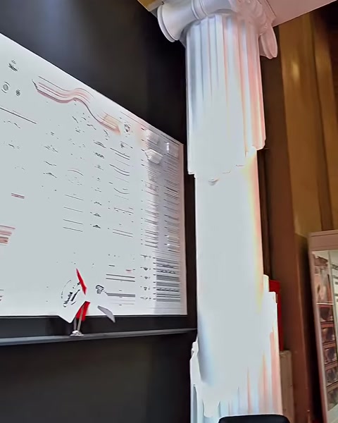 Yivli dekoratif sütunun başlık ve gövde ayrıntıları yakından görülüyor