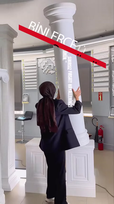 Dekoratif kartonpiyer ve duvar çıtalarının sergilendiği ürün showroomu
