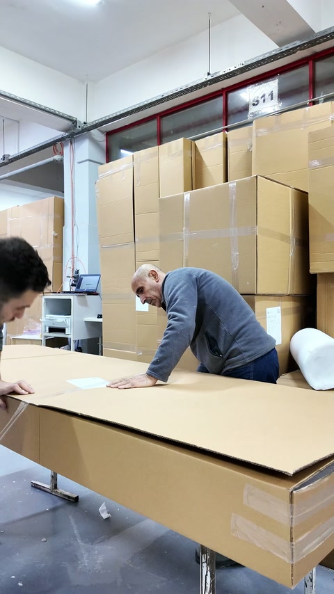 Paketlenen panel için karton kutunun kapakları hazırlanıyor