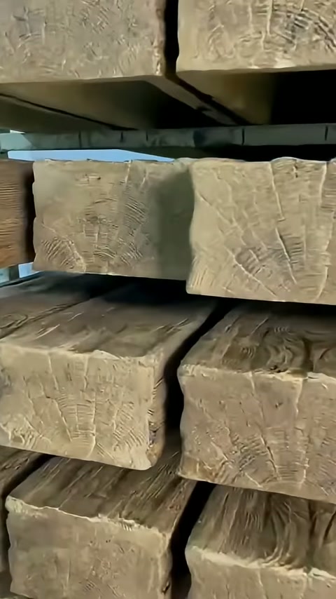 Kamera, raftaki dekoratif kirişlerin farklı genişlikteki kesitlerine yaklaşıyor.