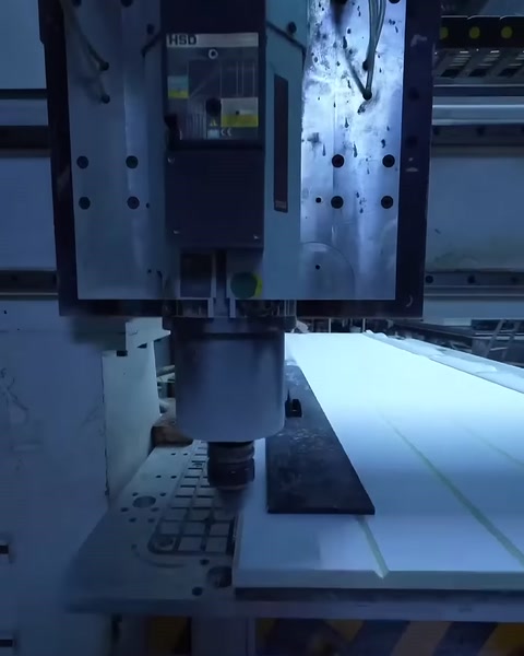 CNC işleme başlığı panel yüzeyine yakın konumda görüntüleniyor