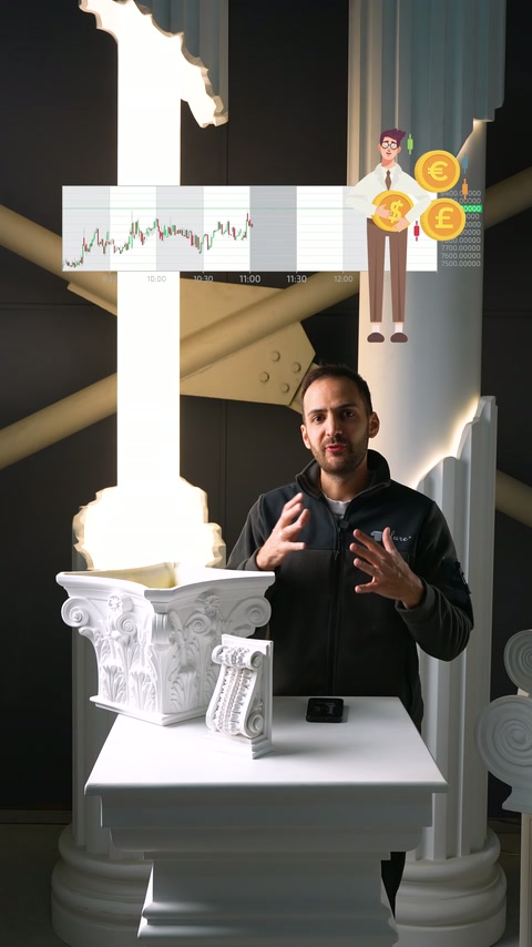 Sunucu arka planda grafik ve para simgeleriyle fiyat konusunu anlatıyor
