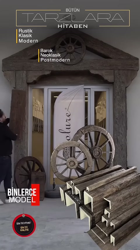 Kiriş kesitleri ve tekerlek çeşitleri rustik giriş önünde tanıtılıyor