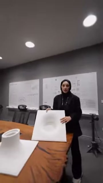 İç bükey kare panel toplantı masasının ucunda dik tutuluyor