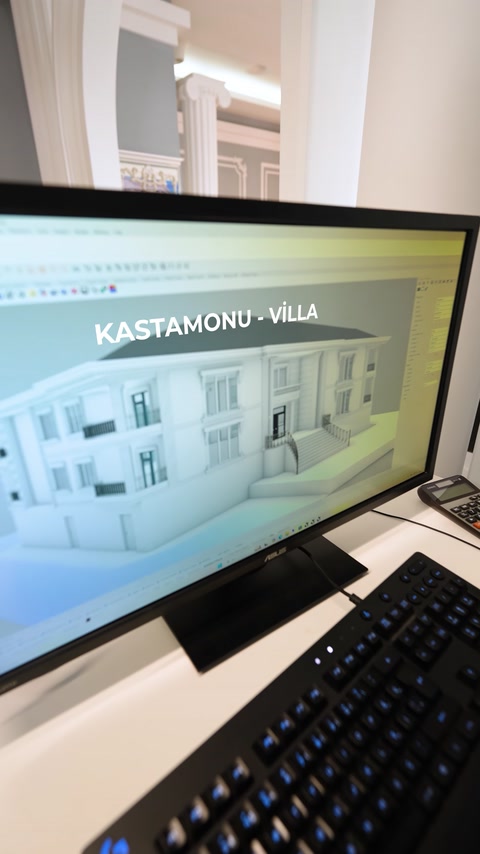 Kastamonu villasının söve ve pilasterlerle tasarlanan ön cephesi
