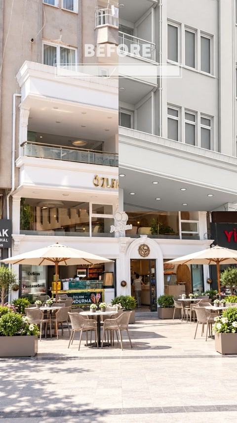 Söve ve kat silmeleri eklenmiş ticari cephe tasarımı
