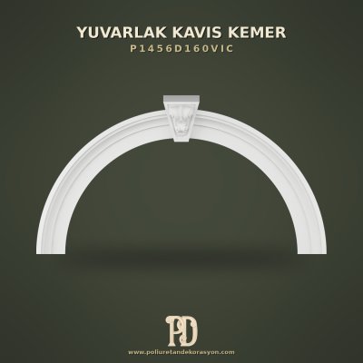 Dekoratif Kilit Taşlı Yuvarlak Kemer Poliüretan 22x200x110 cm