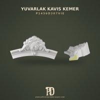 Taç Motifli Oymalı Poliüretan Kavis Kemer 29x116 cm