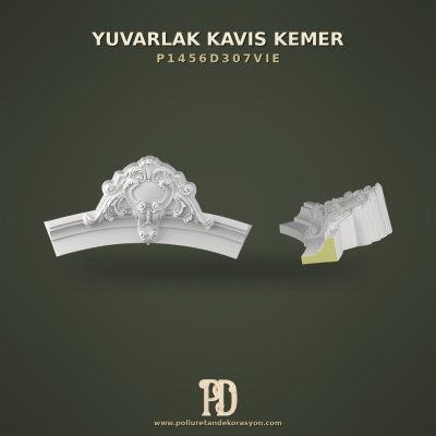 Taç Motifli Oymalı Poliüretan Kavis Kemer 29x116 cm