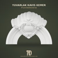 İstiridye Motifli Poliüretan Dekoratif Kavis Kemer 27x84x42 cm