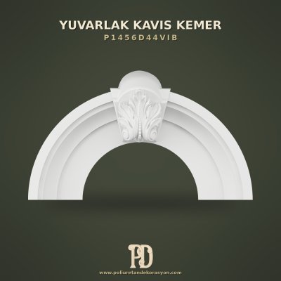 Poliüretan Yuvarlak Kavis Kemer Yaprak Desenli Kilit Taşlı 21x84x42 cm