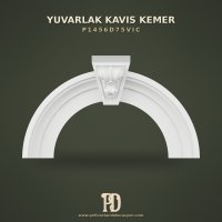 Poliüretan Kilit Taşlı Yuvarlak Kemer 115x67 cm Kavisli Dekor