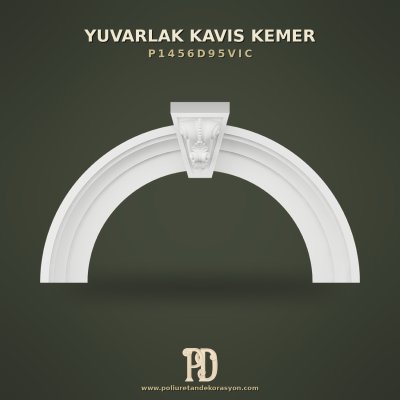 Dekoratif Kilit Taşlı Kavis Kemer Poliüretan 22x135 cm