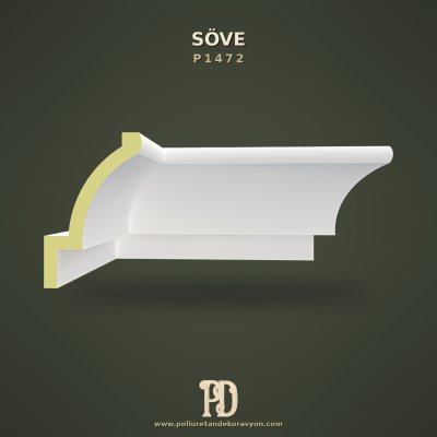 Pürüzsüz Düz Yüzeyli Poliüretan Söve Profili 19x30 cm