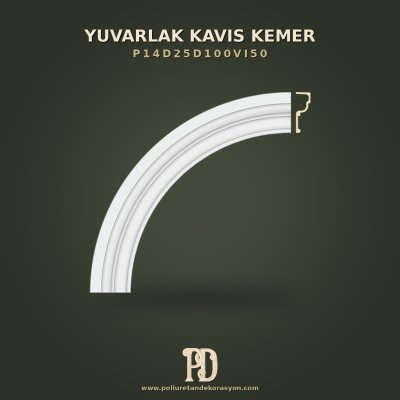 Poliüretan Kavisli Kemer Dekoratif Mimari Taç 6x66x66 cm