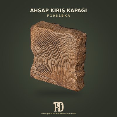 Poliüretan Ahşap Dokulu Kiriş Bitiş Kapağı 12x12x3 cm