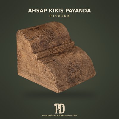 Poliüretan Ahşap Görünümlü Kütük Payanda Kademeli Model 29x37 cm